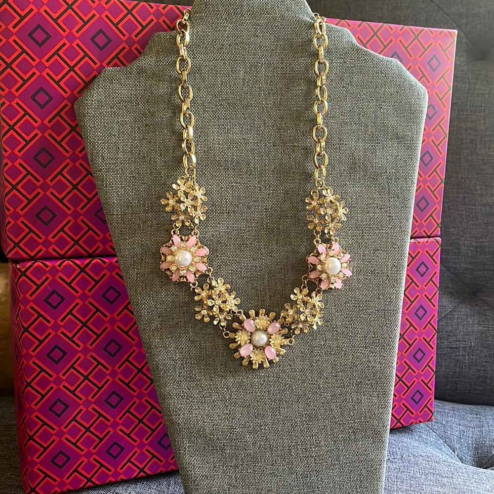 Gold flower statement necklace